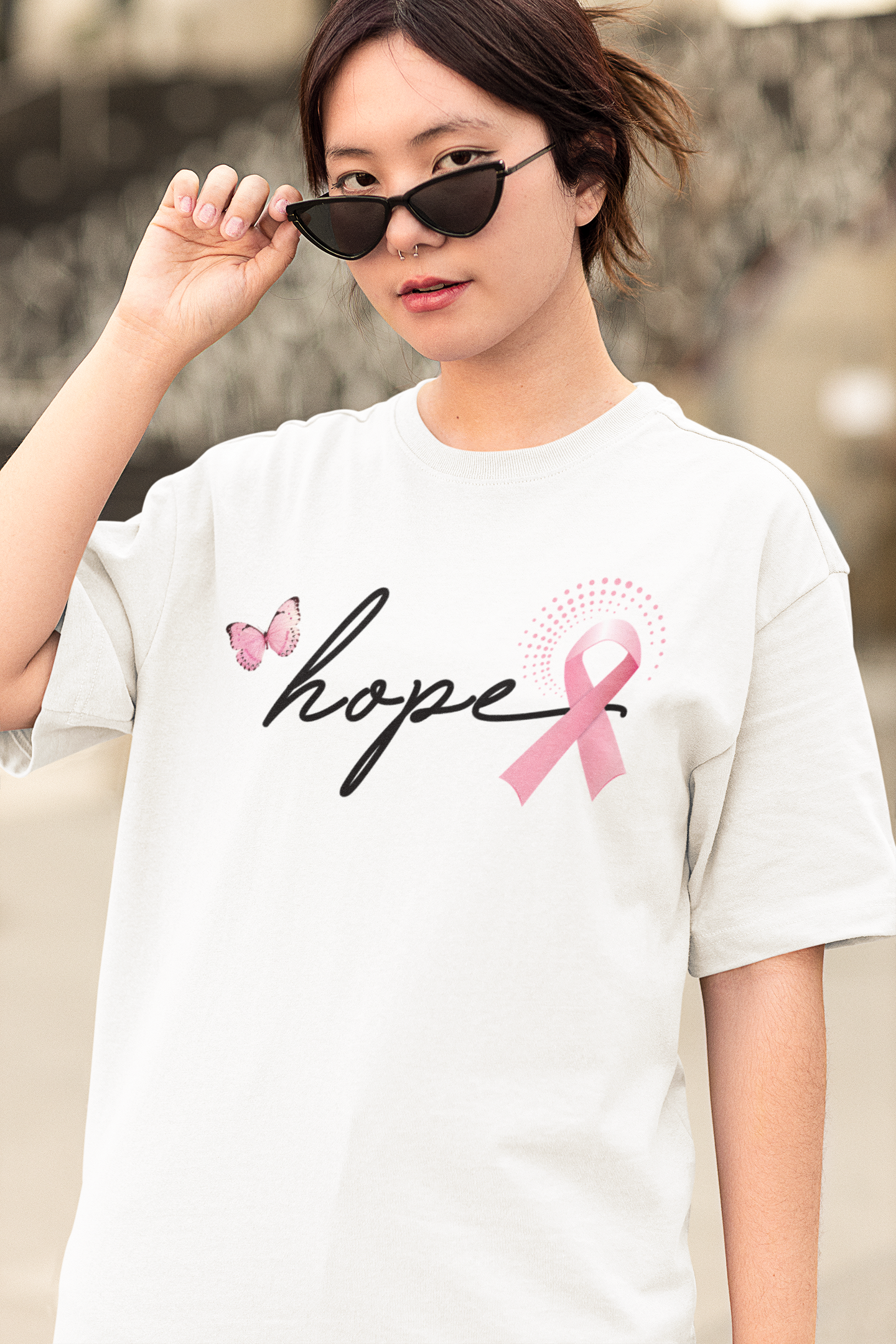 Cancer Ribbon Hope Vintage T-Shirt