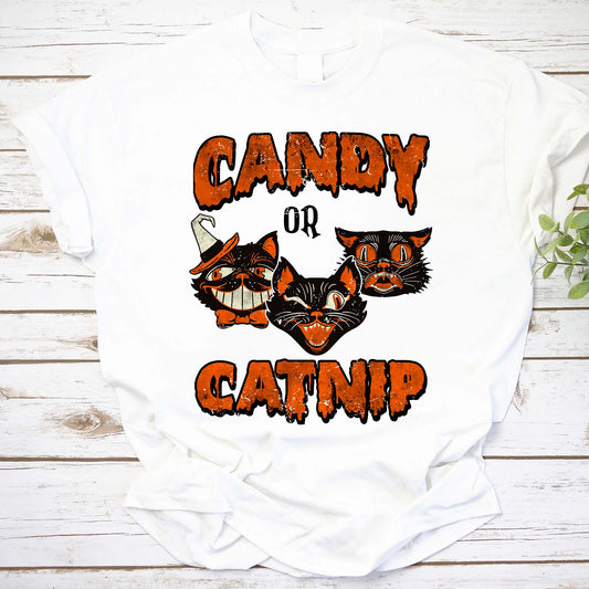 Candy Catnip Shirt, Halloween Cat Shirt