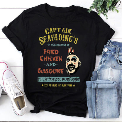 Captain Spaulding's World Famous Fried Chicken and Gasoline Retro T-Shirt