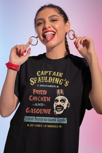 Captain Spaulding's World Famous Fried Chicken and Gasoline Retro T-Shirt