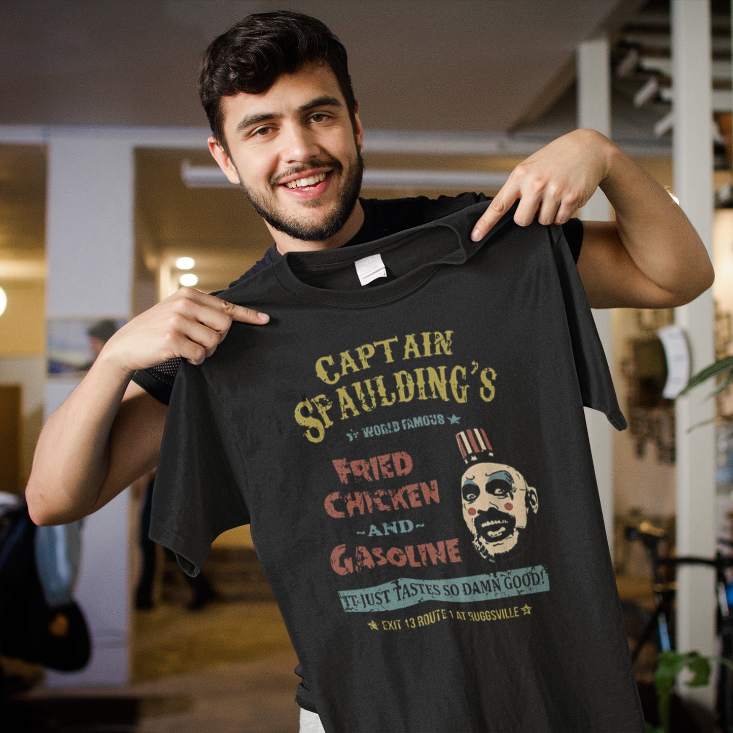 Captain Spaulding's World Famous Fried Chicken and Gasoline Retro T-Shirt