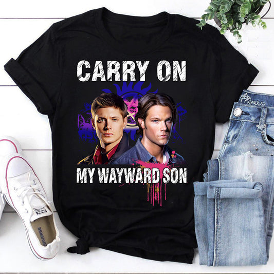 Carry On My Wayward Son Supernatural Dean Winchester And Sam Winchester T-Shirt