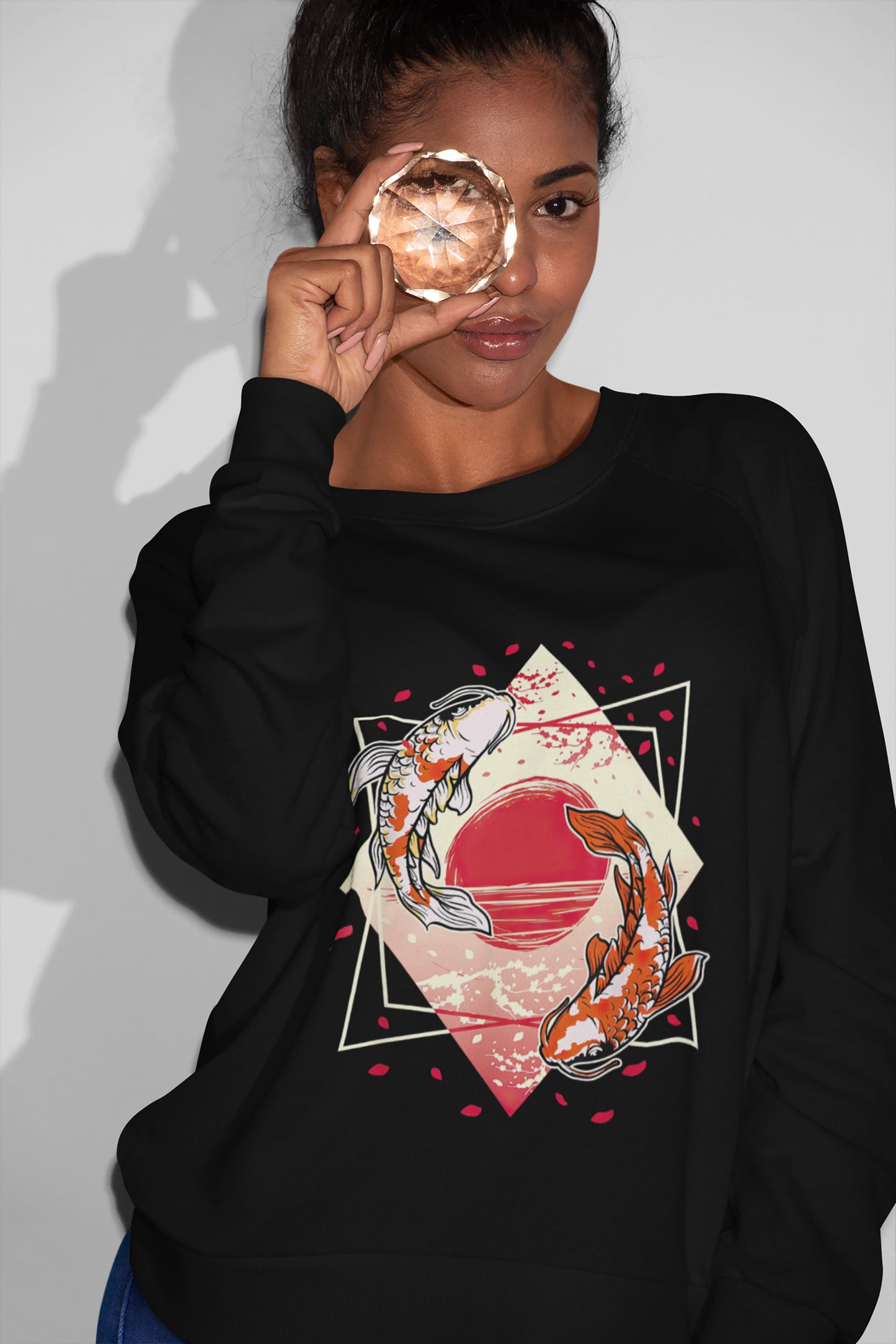 Cherry Blossom Japanese Koi Fish Cool Design Gift T-Shirt