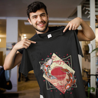 Cherry Blossom Japanese Koi Fish Cool Design Gift T-Shirt