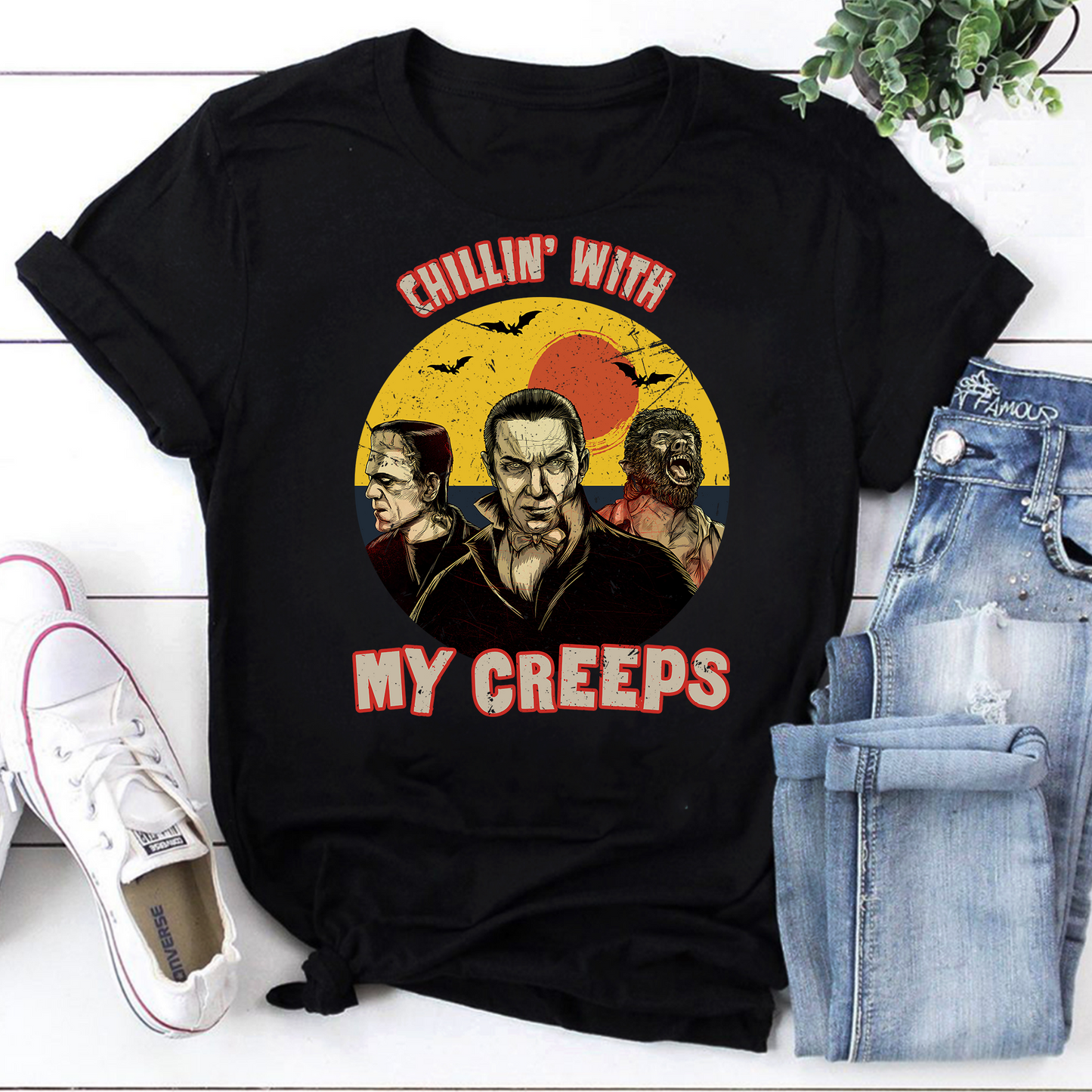 Chillin' With My Creeps Vintage T-Shirt