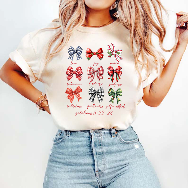 Christmas Coquette Bow T-Shirt