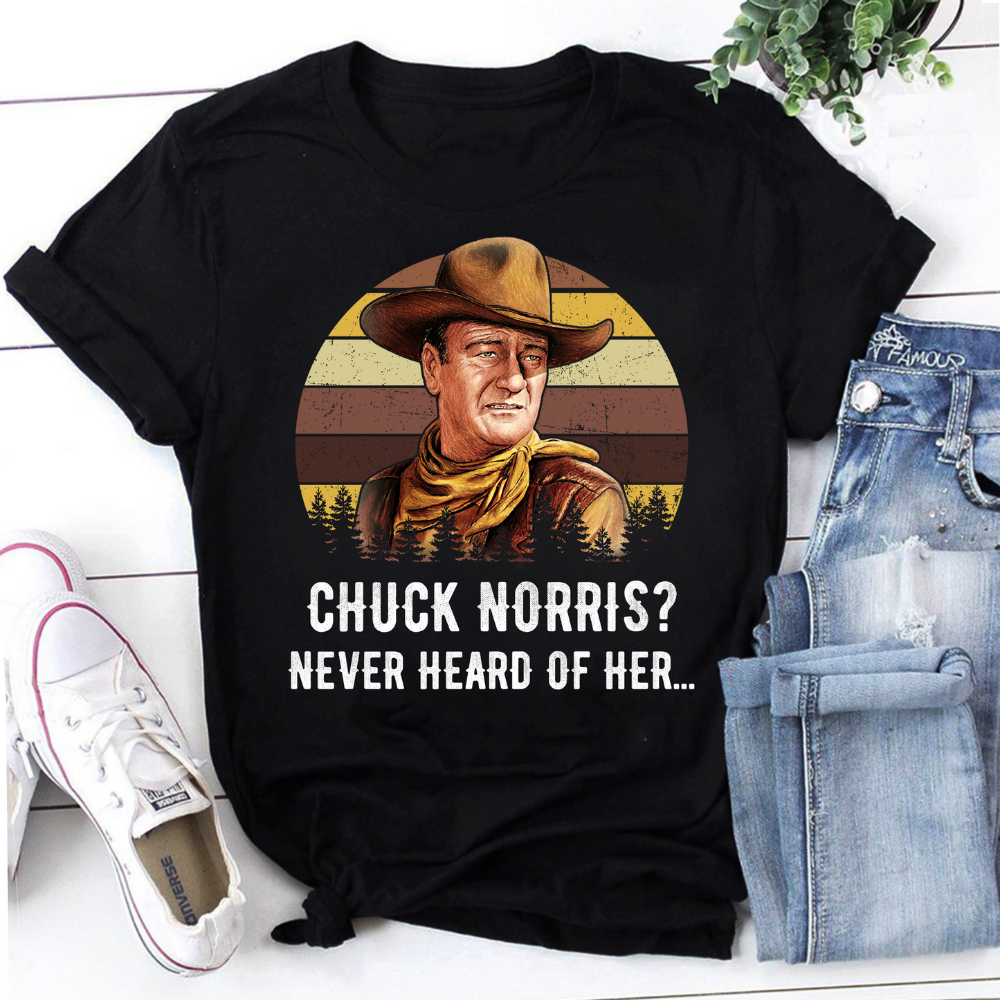Chuck Norris Never Heard Of Her Vintage T-Shirt
