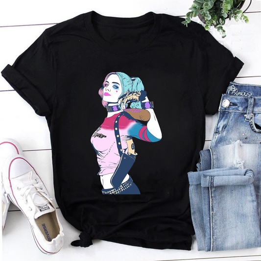 Clown Queen Margot Robbie Vintage Retro T-Shirt