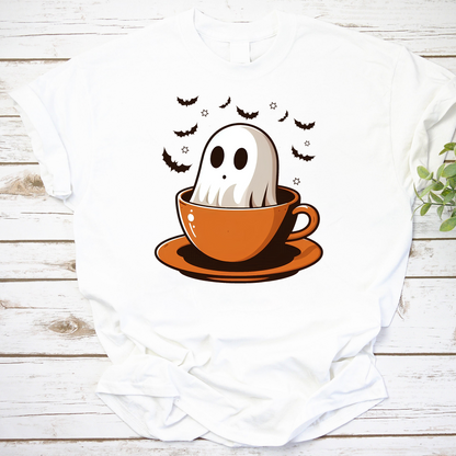 Coffee Ghost Halloween Vintage T-Shirt