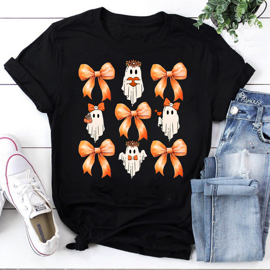 Cute Pumpkin Ghost Coquette Vintage T-Shirt