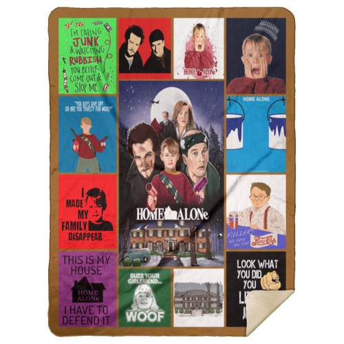 Home Alone Movie Fleece Blanket, Premium Sherpa Blanket, Home Alone Quilt, Christmas Quilt, Comedy Film Blanket, Christmas Gift	MSHL Premium Sherpa Blanket 60x80