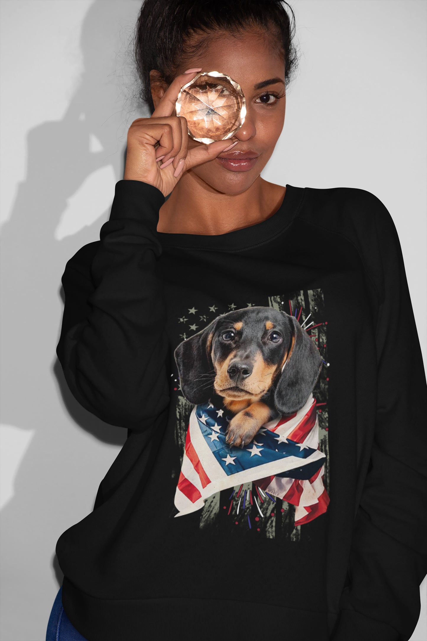 Dachshund Lover American Flag T-Shirt