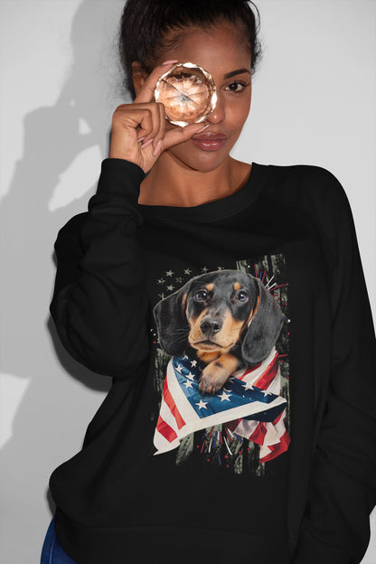 Dachshund Lover American Flag T-Shirt