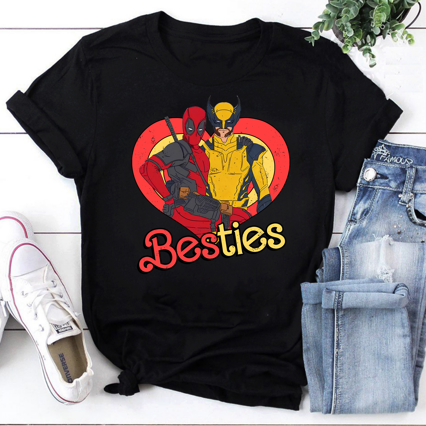 Deadpool And Wolverine Besties Vintage T-Shirt