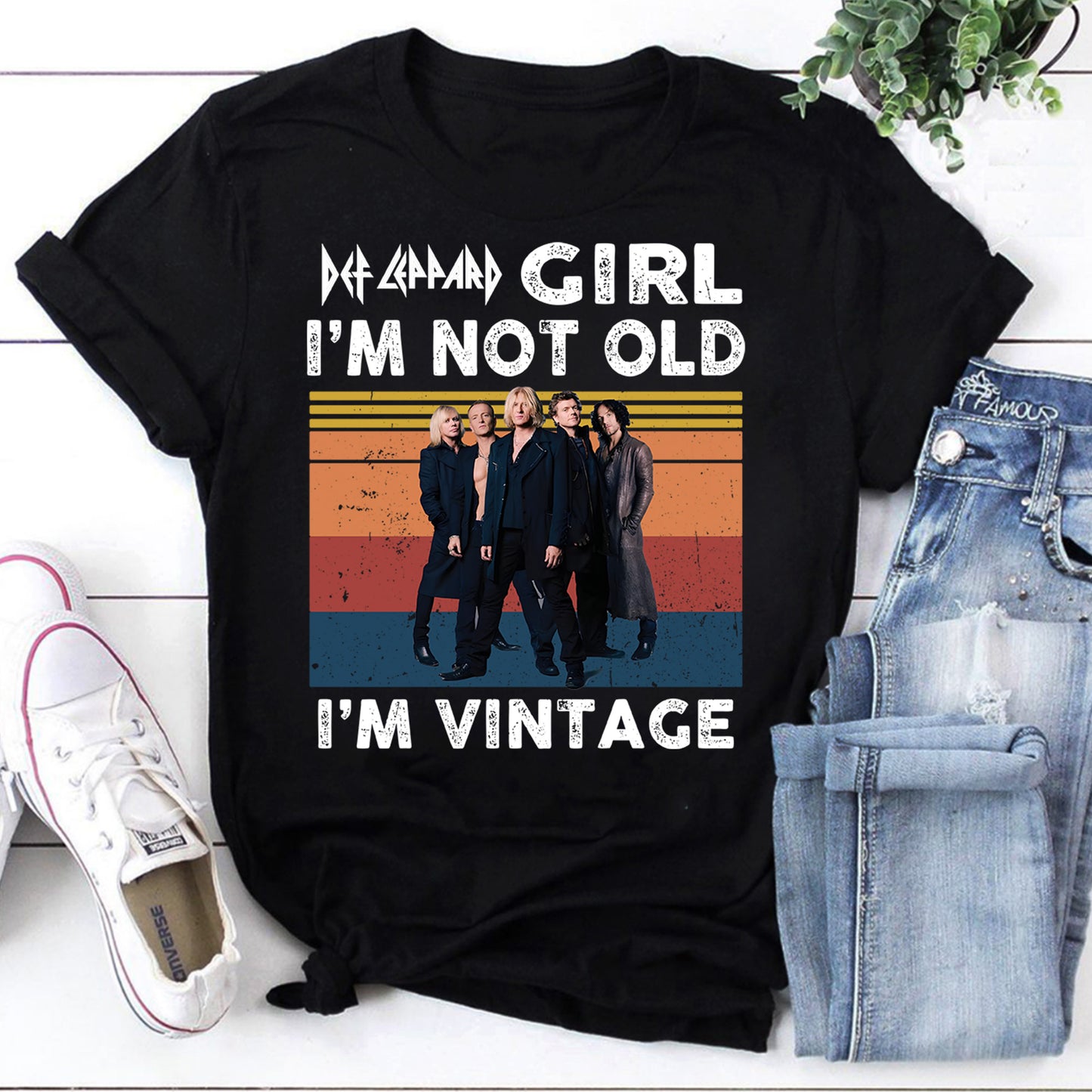 Def Leppard Lovers I’m Not Old I’m Vintage Black T Shirt