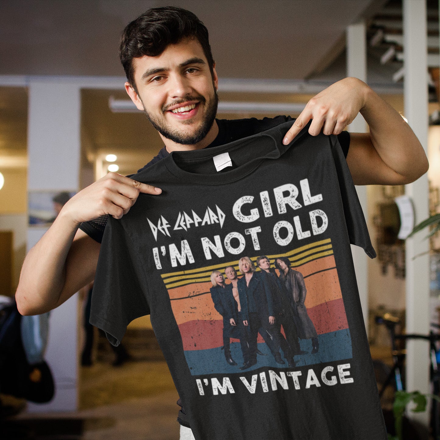 Def Leppard Lovers I’m Not Old I’m Vintage Black T Shirt