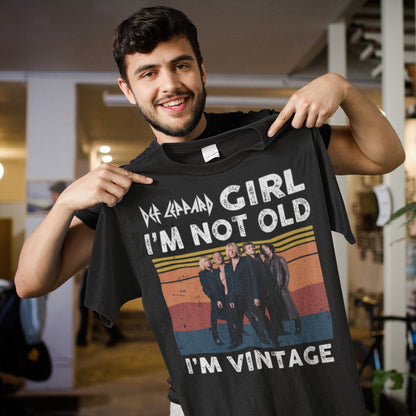 Def Leppard Lovers I’m Not Old I’m Vintage Black T Shirt