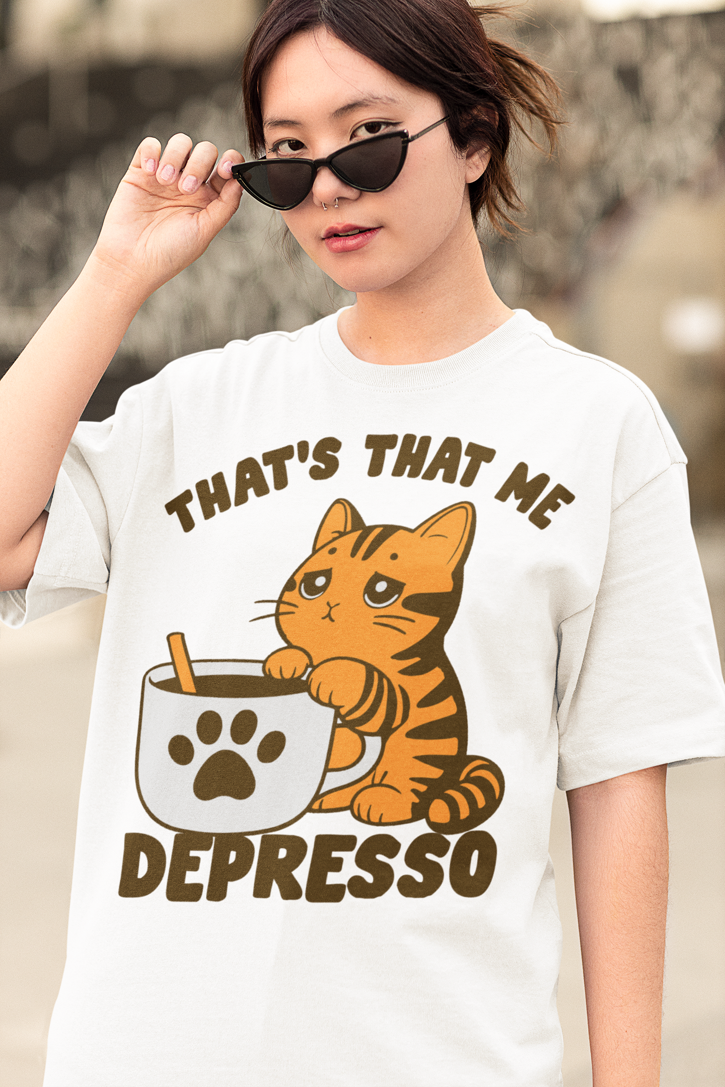 Depresso Cat Vintage T-Shirt