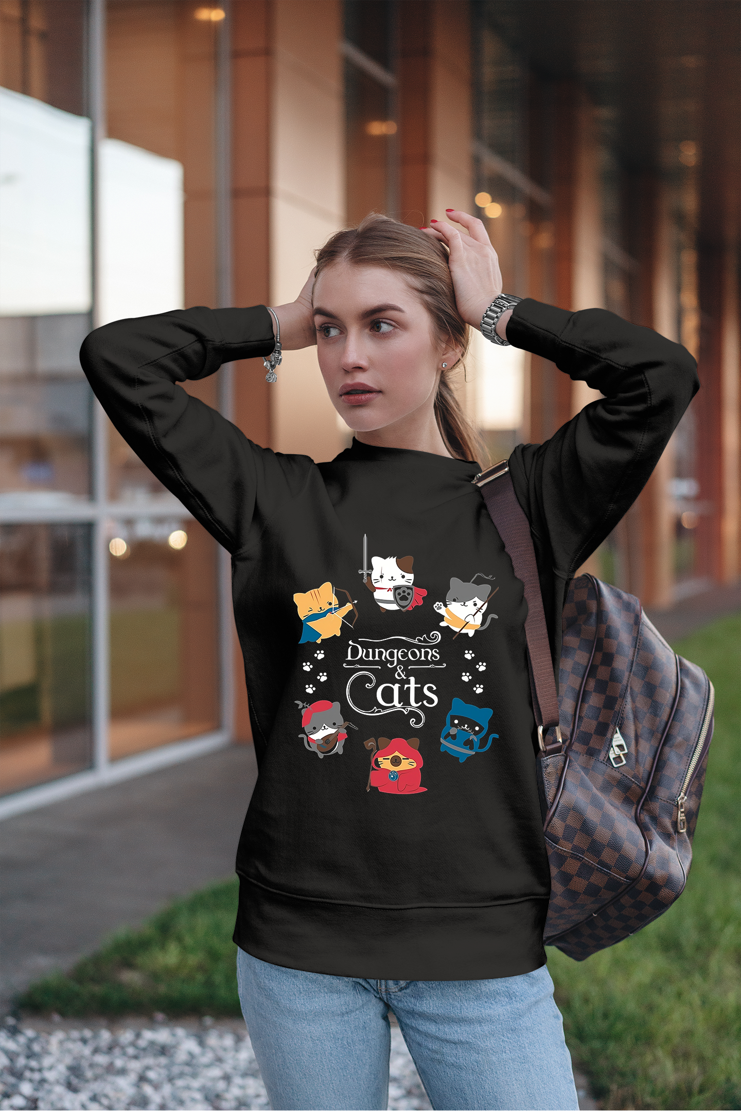 Dungeons And Cats Dragons Unisex Vintage T-Shirt