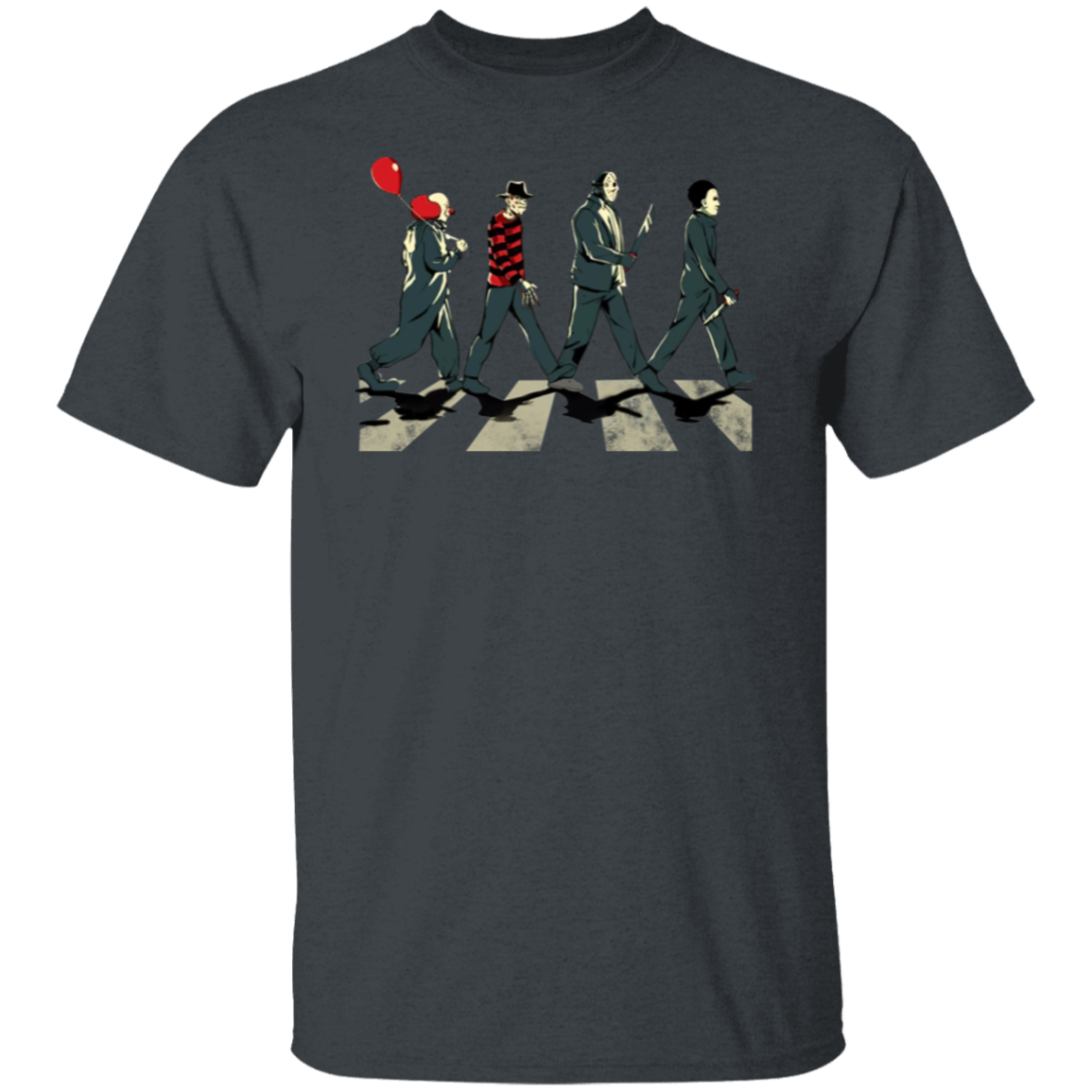 Horror Movie Characters Abbey Road T-Shirt - leleart
