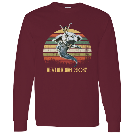 Never Ending Story Fan Vintage T-Shirt, Neverending Story Shirt, 80s Movie Shirt, Adventure Shirt, Mystery Movie Shirt, Falkor Shirt	G540 LS T-Shirt 5.3 oz.