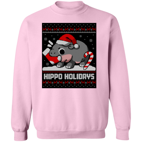 Moo Deng Christmas G180 Gildan Crewneck Pullover Sweatshirt - green - ID21102412