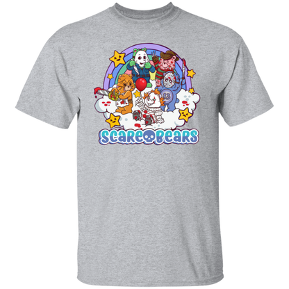 Scary Care Scare Bears Funny Halloween Horror Faces T-Shirt - leleart