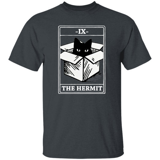 Black Cat IX The Hermit Funny Cat In Box Vintage T-Shirt, Tarot Shirt, Black Cat Shirt, Cat Lovers Shirt, Gift Tee For You And Your Family	G500 5.3 oz. T-Shirt