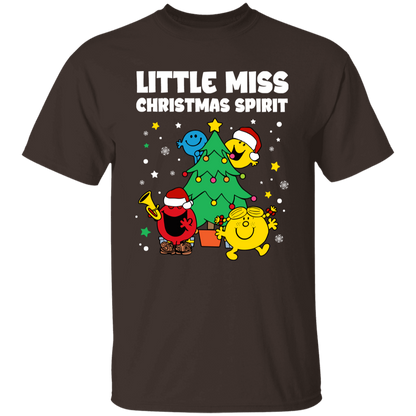 Little Miss Christmas Spirit Teacher Vintage Unisex  T-Shirt - letter