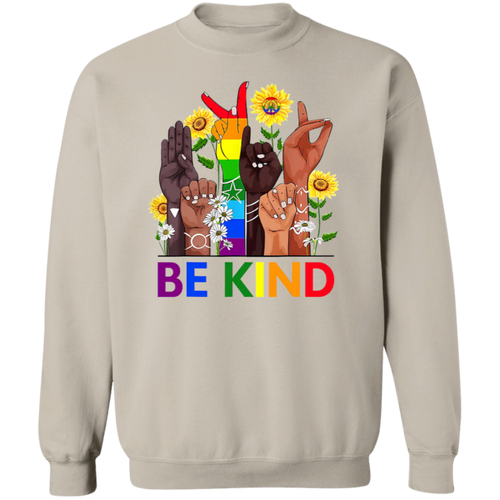 Be Kind G180 Gildan Crewneck Pullover Sweatshirt - pelyn