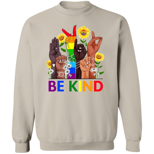 Be Kind G180 Gildan Crewneck Pullover Sweatshirt - pelyn