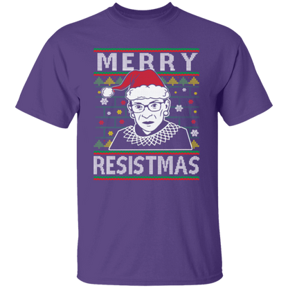 Merry Resistmas Ruth Bader Ginsburg Ugly Christmas Unisex  T-Shirt - lucy - 96566245