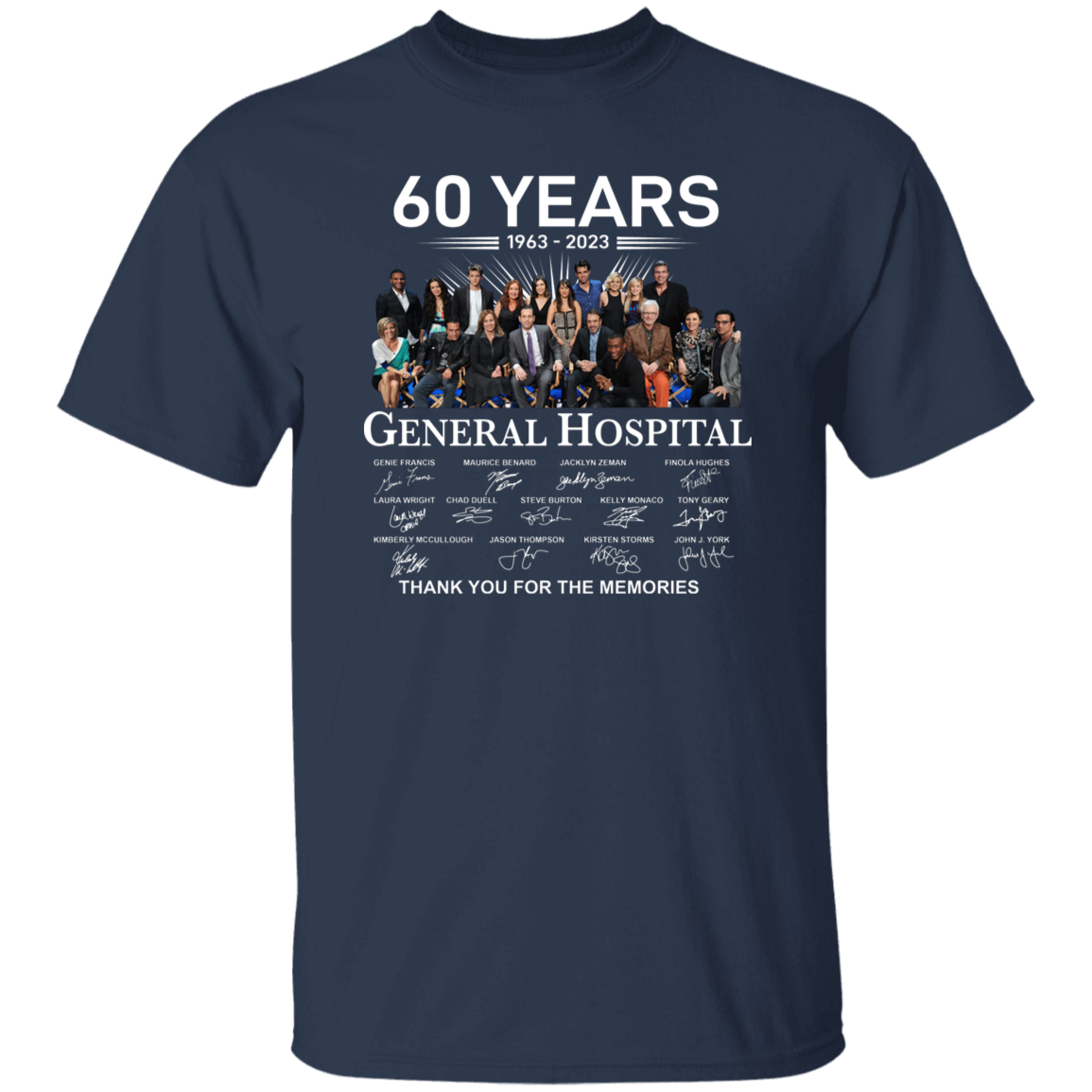 General Hospital 60 Years 1963 2023 Signatures Thank You For The Memories Vintage T-Shirt
