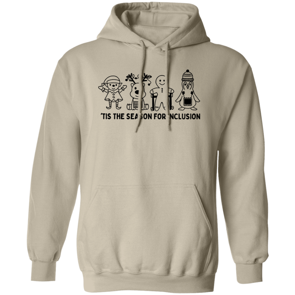 Tis The Season For Inclusion Teacher Vintage Pullover Hoodie