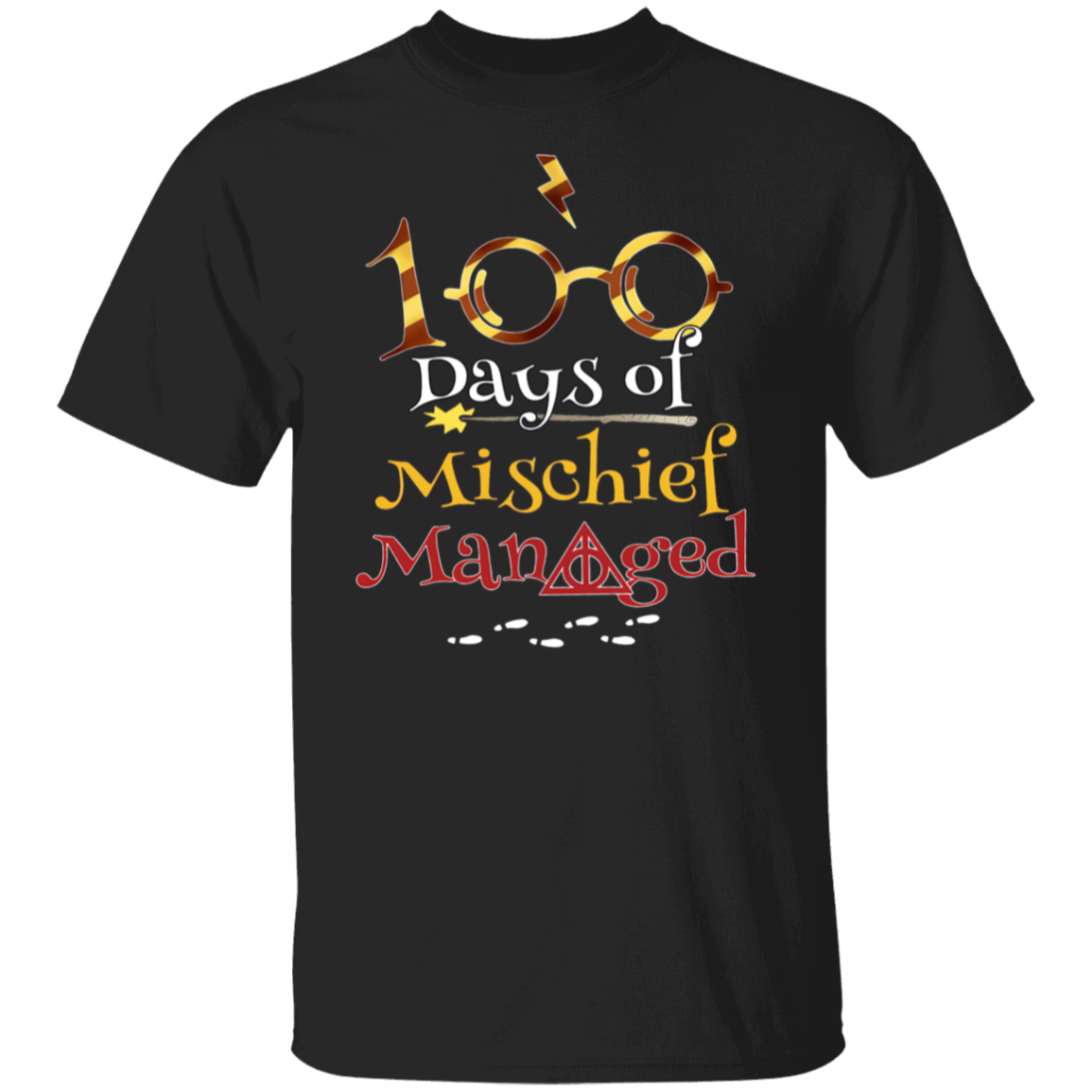 100 Days Of Mischief Managed Magic Style Teacher T-Shirt - CDCraft