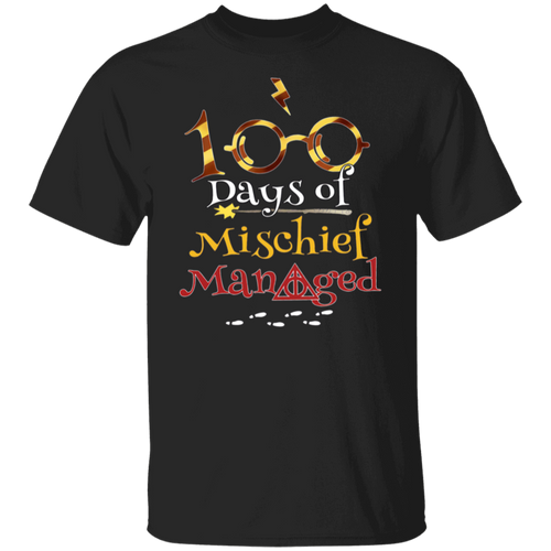 100 Days Of Mischief Managed Magic Style Teacher T-Shirt - CDCraft
