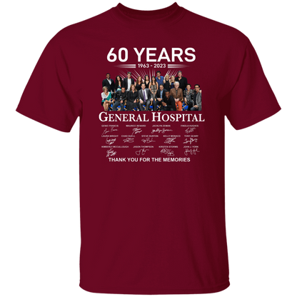 General Hospital 60 Years 1963 2023 Signatures Thank You For The Memories Vintage T-Shirt