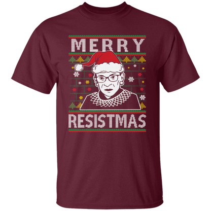 Merry Resistmas Ruth Bader Ginsburg Ugly Christmas Unisex  T-Shirt - lucy - 96566245