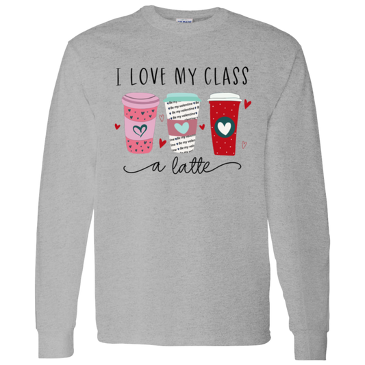 I Love My Class A Latte Teacher Vintage G540 LS T-Shirt 5.3 oz. - letter