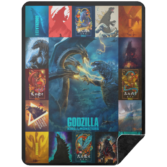 Godzilla King Of The Monsters Fleece Blanket, Premium Sherpa Blanket, Godzilla Monster Blanket, Godzilla Movie Blanket, Godzilla Lover Gift	BSHL Premium Black Sherpa Blanket 60x80