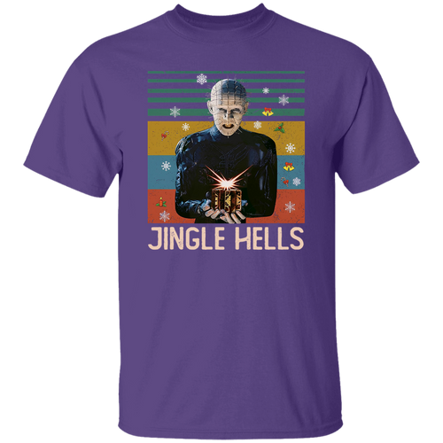 Pinhead Jingle Hells Vintage T-Shirt, Halloween Shirt, Hellraiser Shirt, Pinhead Shirt, Horror Movie Shirt, 80s Movie Shirt	G500 5.3 oz. T-Shirt