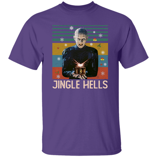 Pinhead Jingle Hells Vintage T-Shirt, Halloween Shirt, Hellraiser Shirt, Pinhead Shirt, Horror Movie Shirt, 80s Movie Shirt	G500 5.3 oz. T-Shirt