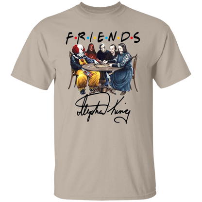 Stephen King Horror Characters Friends Signature T-Shirt - leleart