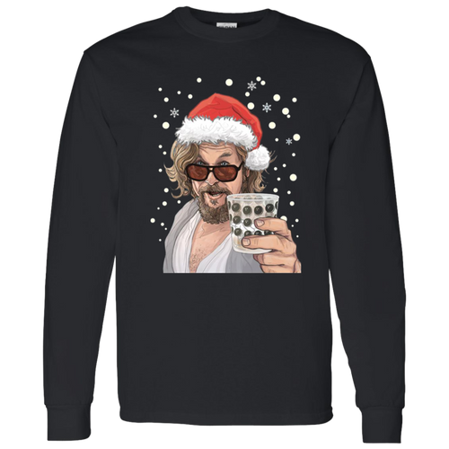 The Big Lebowski Dude Christmas Vintage G540 LS T-Shirt 5.3 oz. - lucy - 96180146