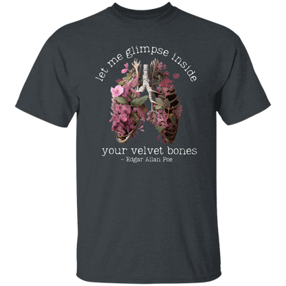 Edgar Allan Poe Let Me Glimpse Inside Your Velvet Bones Funny Halloween Teacher Vintage T-Shirt