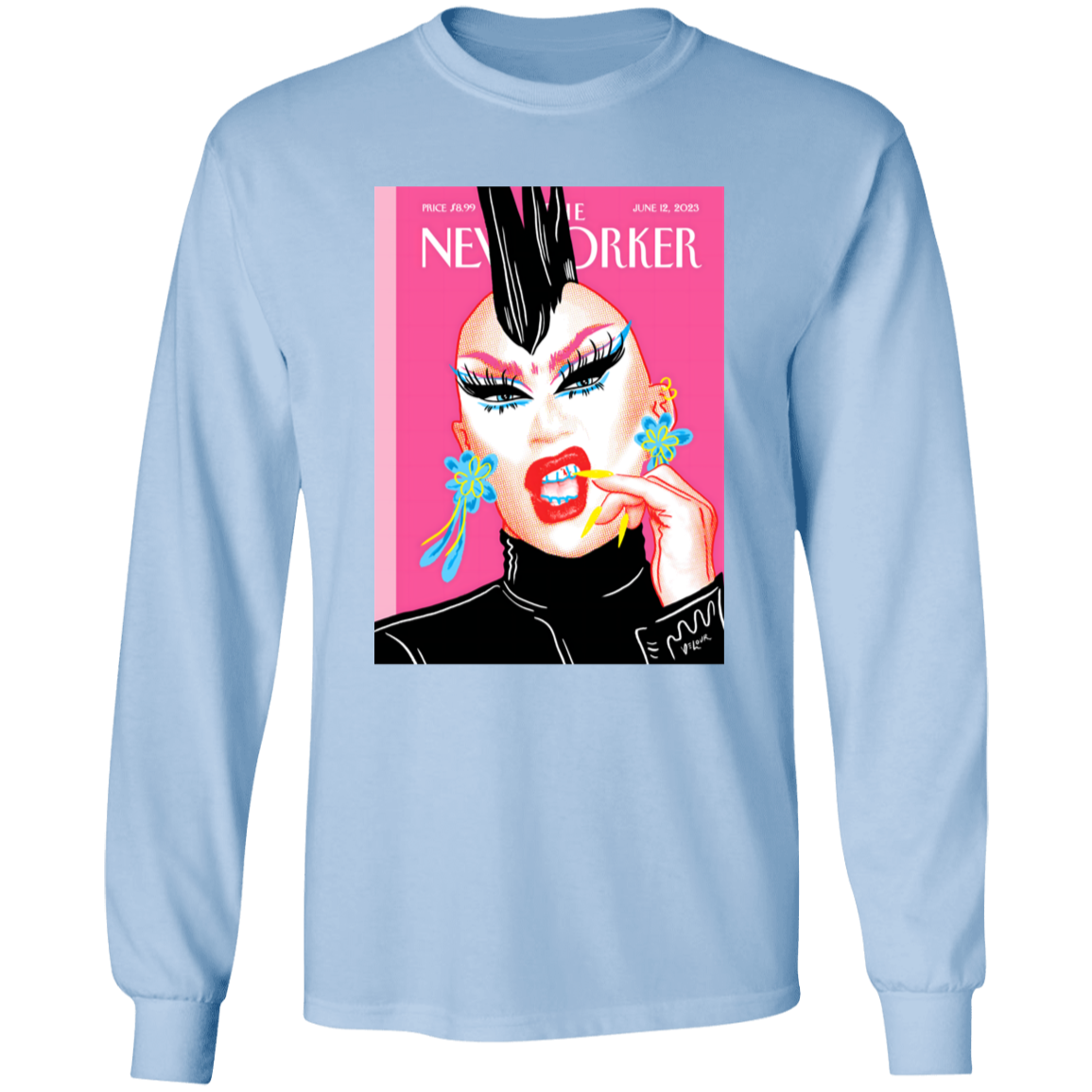 G540 LS T-Shirt 5.3 oz. The New Yorker Magazine Cover The Look Of Pride By Sasha Velour Unisex T-Shirt