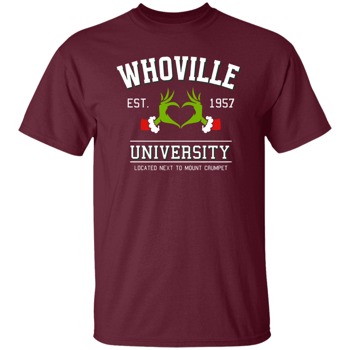 Whoville University Located Next To Mount Crumpet Funny Christmas Teacher Vintage T-Shirt