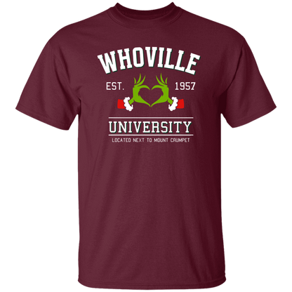 Whoville University Located Next To Mount Crumpet Funny Christmas Teacher Vintage T-Shirt