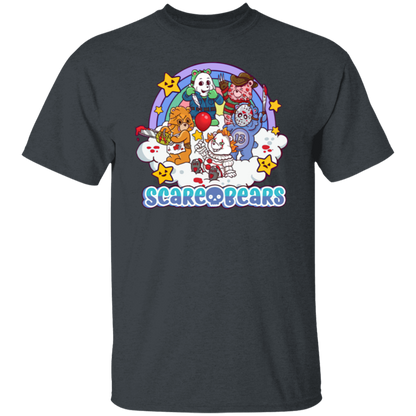 Scary Care Scare Bears Funny Halloween Horror Faces T-Shirt - leleart