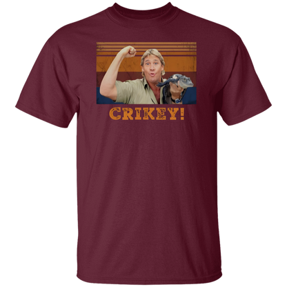 Steve Irwin Animal Lover Crikey Black T-Shirt - leleart